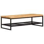 Mesa de Café Marrón y Negro Madera de mango maciza
