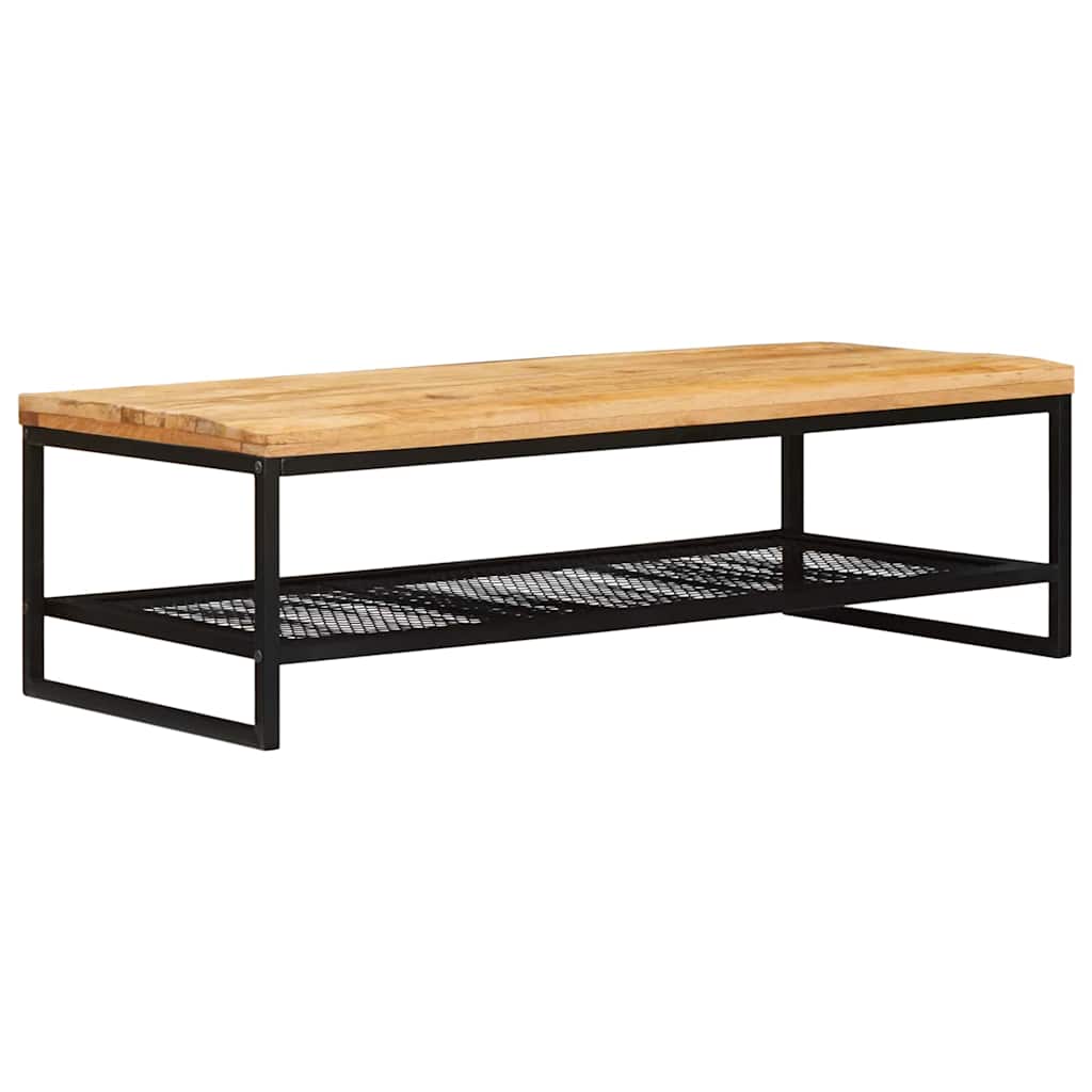 Mesa de Café Marrón y Negro Madera de mango maciza