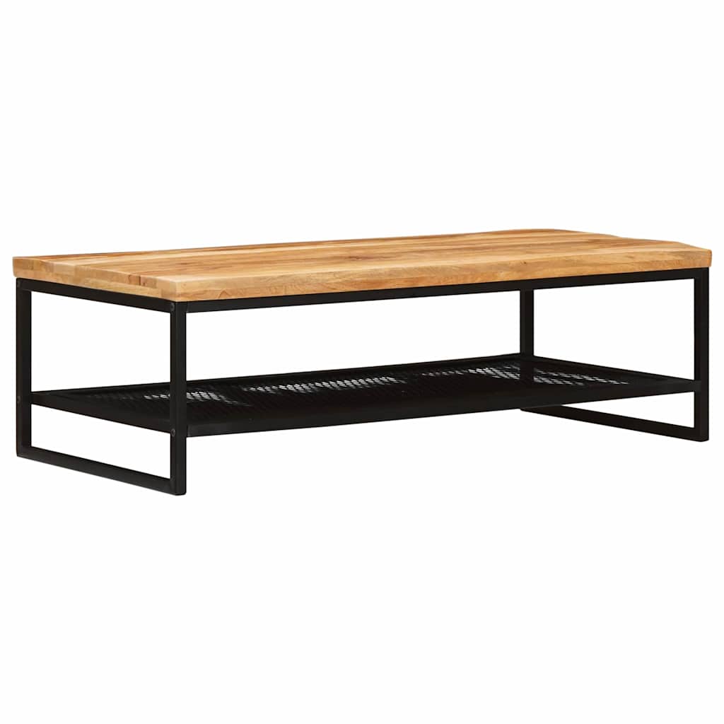 Mesa de Café Marrón y Negro Madera de mango maciza
