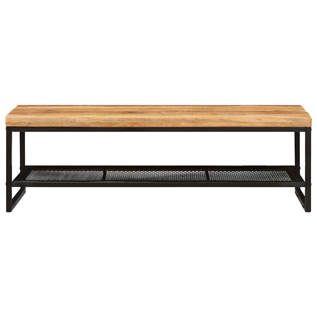 Mesa de Café Marrón y Negro Madera de mango maciza