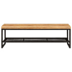 Mesa de Café Marrón y Negro Madera de mango maciza