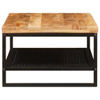 Mesa de Café Marrón y Negro Madera de mango maciza
