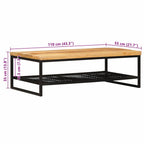 Mesa de Café Marrón y Negro Madera de mango maciza
