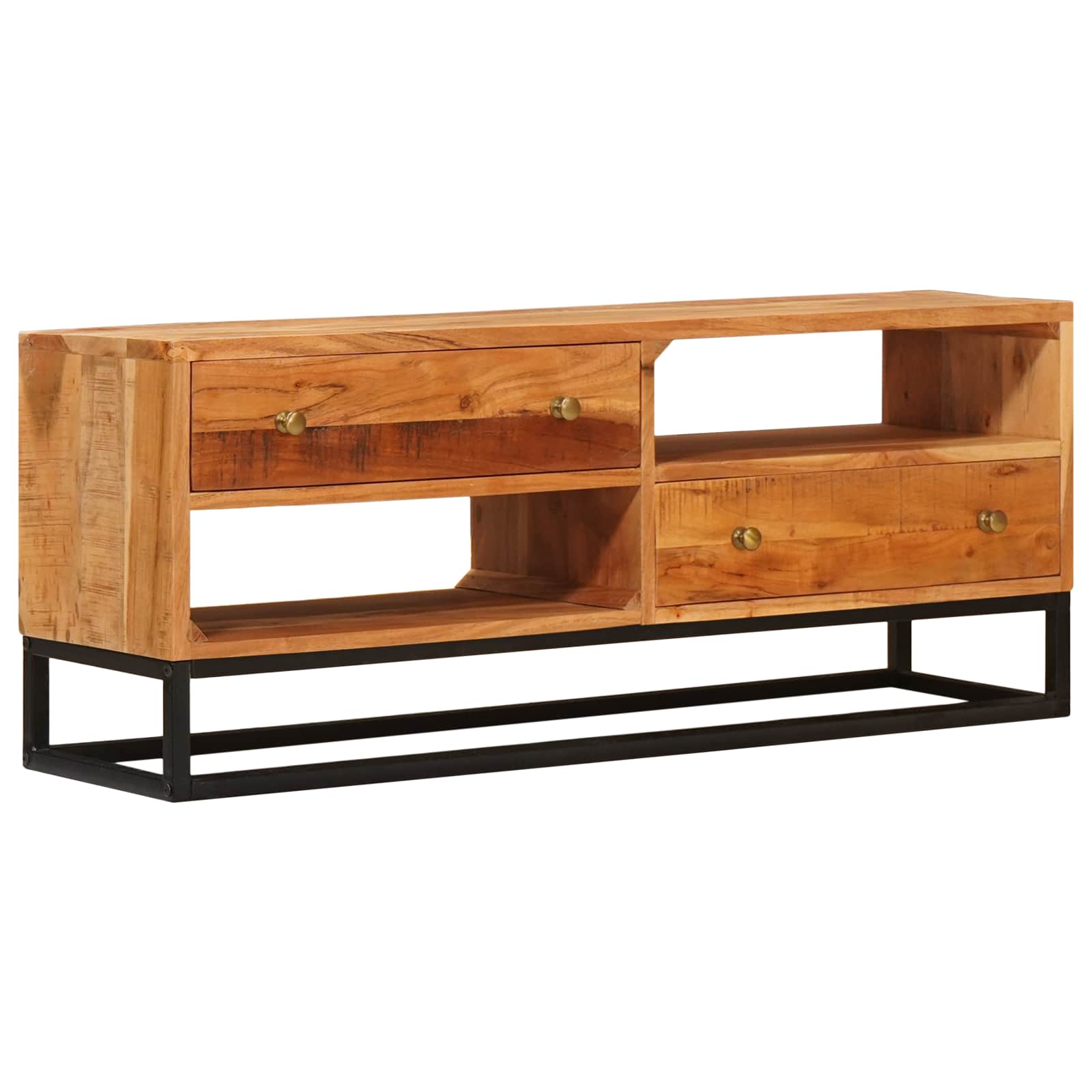 Mueble de TV Natural 110 x 30 x 44 cm Madera de Acacia Sólida