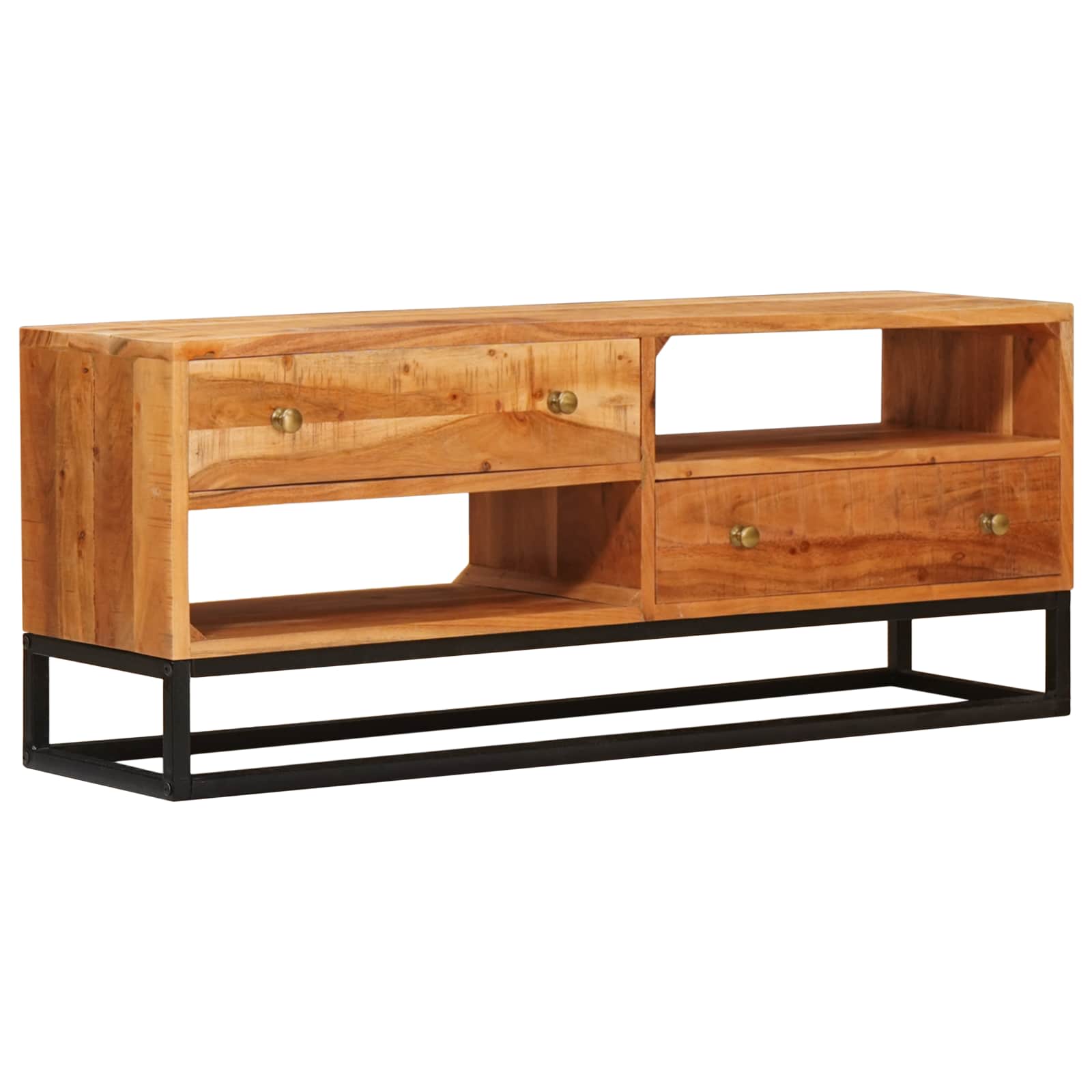 Mueble de TV Natural 110 x 30 x 44 cm Madera de Acacia Sólida