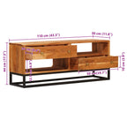 Mueble de TV Natural 110 x 30 x 44 cm Madera de Acacia Sólida