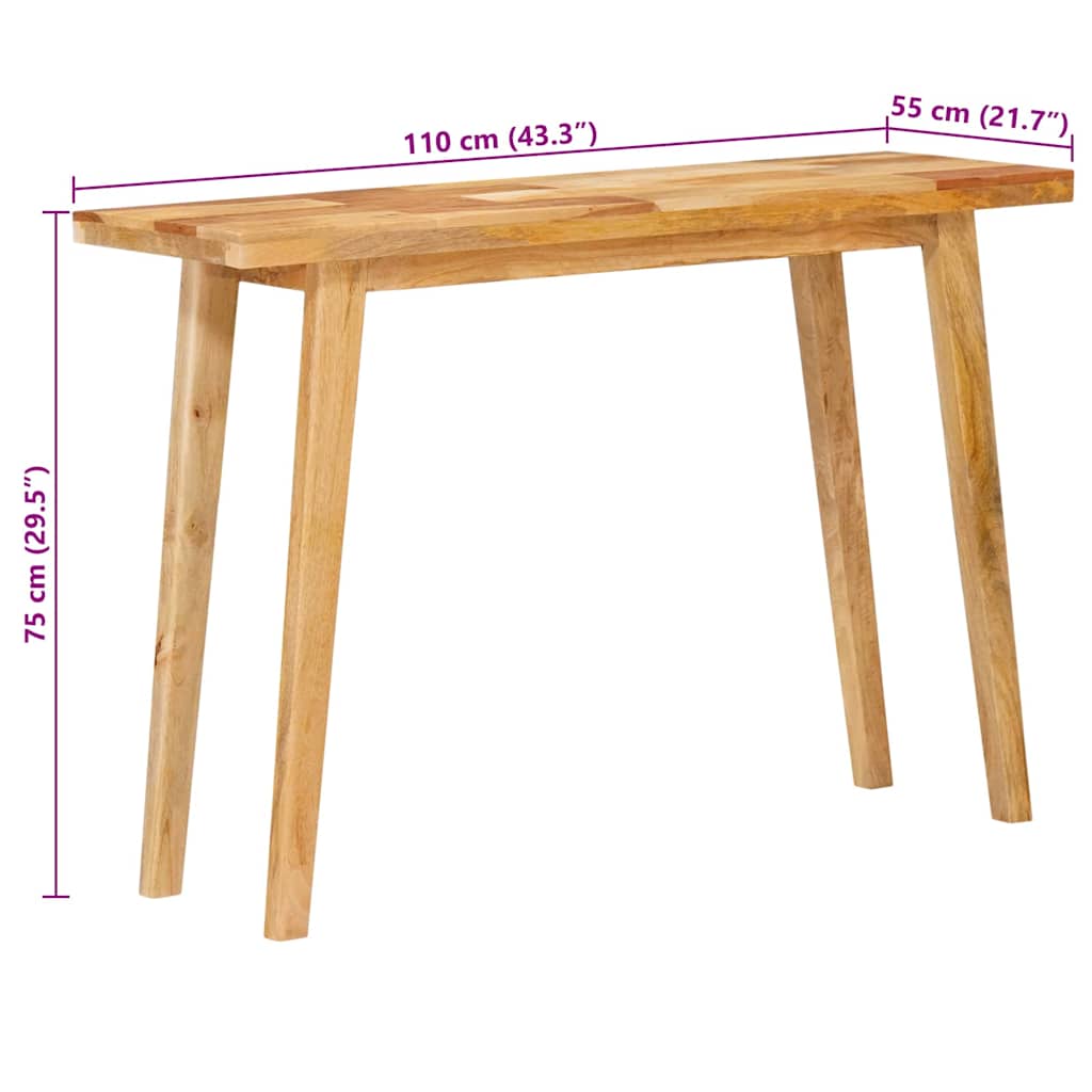 Mesa de comedor Natural 100 x 35 x 75 cm Madera de mango maciza