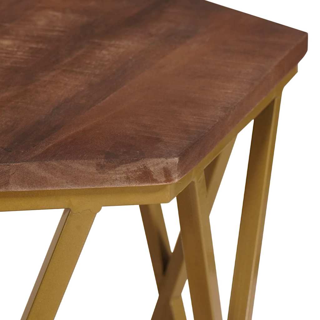 Mesas de centro Marrón 55 x 55 x 50 cm Madera de mango maciza