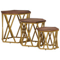 Mesas de centro Marrón 55 x 55 x 50 cm Madera de mango maciza