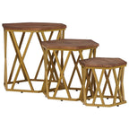 Mesas de centro Marrón 55 x 55 x 50 cm Madera de mango maciza