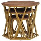 Mesas de centro Marrón 55 x 55 x 50 cm Madera de mango maciza