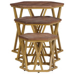 Mesas de centro Marrón 55 x 55 x 50 cm Madera de mango maciza