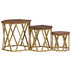 Mesas de centro Marrón 55 x 55 x 50 cm Madera de mango maciza