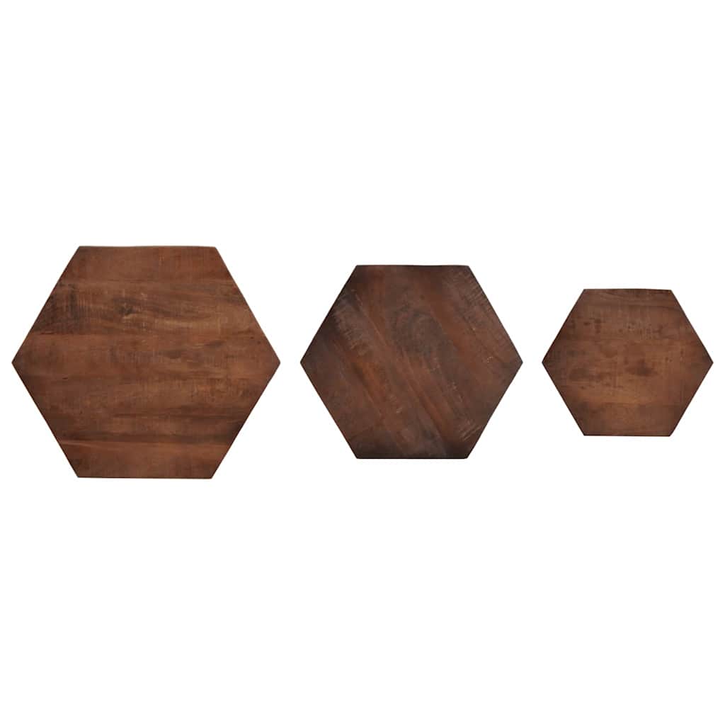Mesas de centro Marrón 55 x 55 x 50 cm Madera de mango maciza