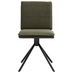 Silla de comedor cuero gamuza verde militar