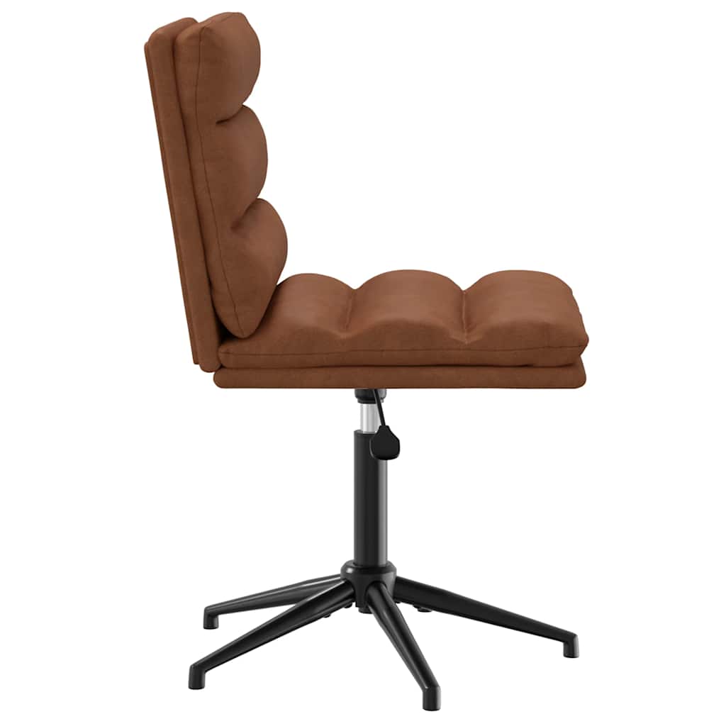 Silla de comedor de cuero sintético marrón