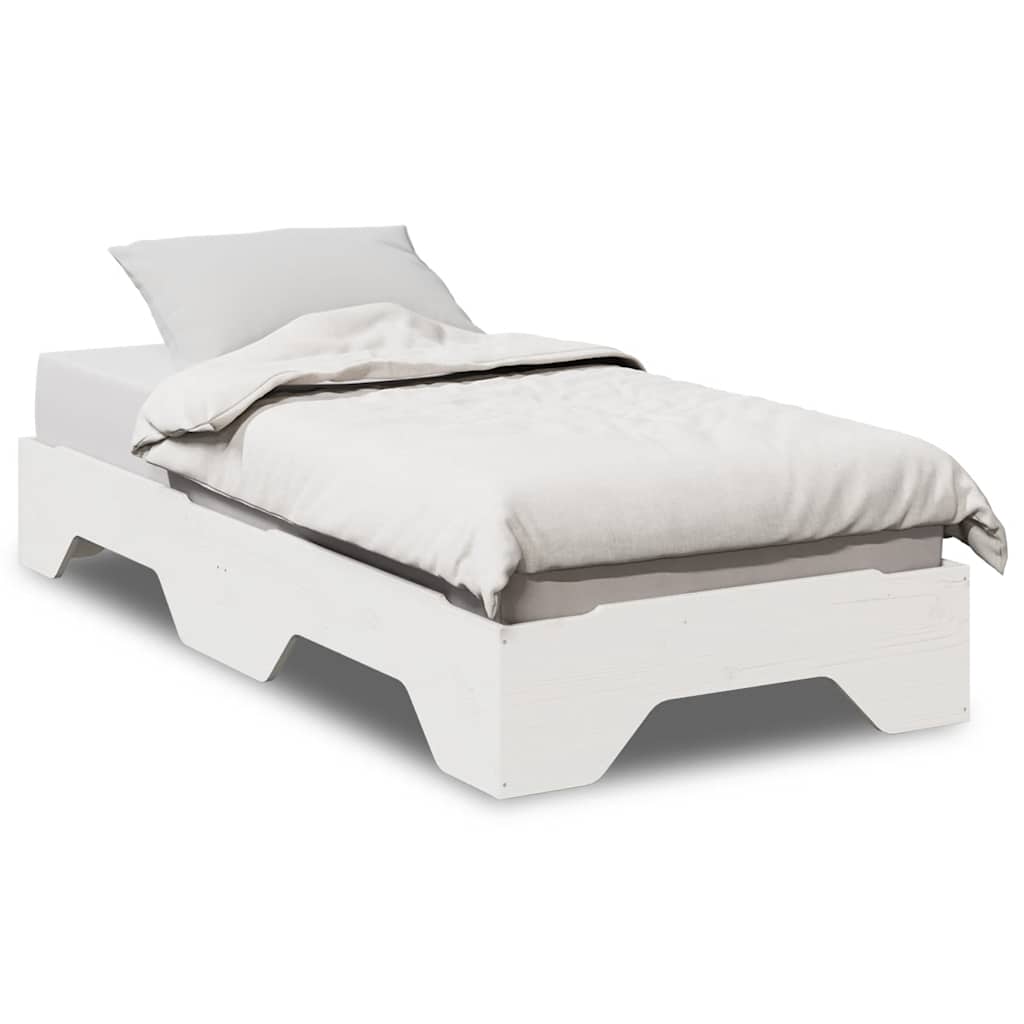 Estructura de cama apilable sin colchón marrón cera 90x190 cm