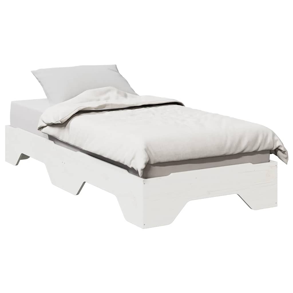Estructura de cama apilable sin colchón marrón cera 75x190 cm