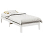Cama sin colchón con cabecero madera de pino blanco 200x200 cm