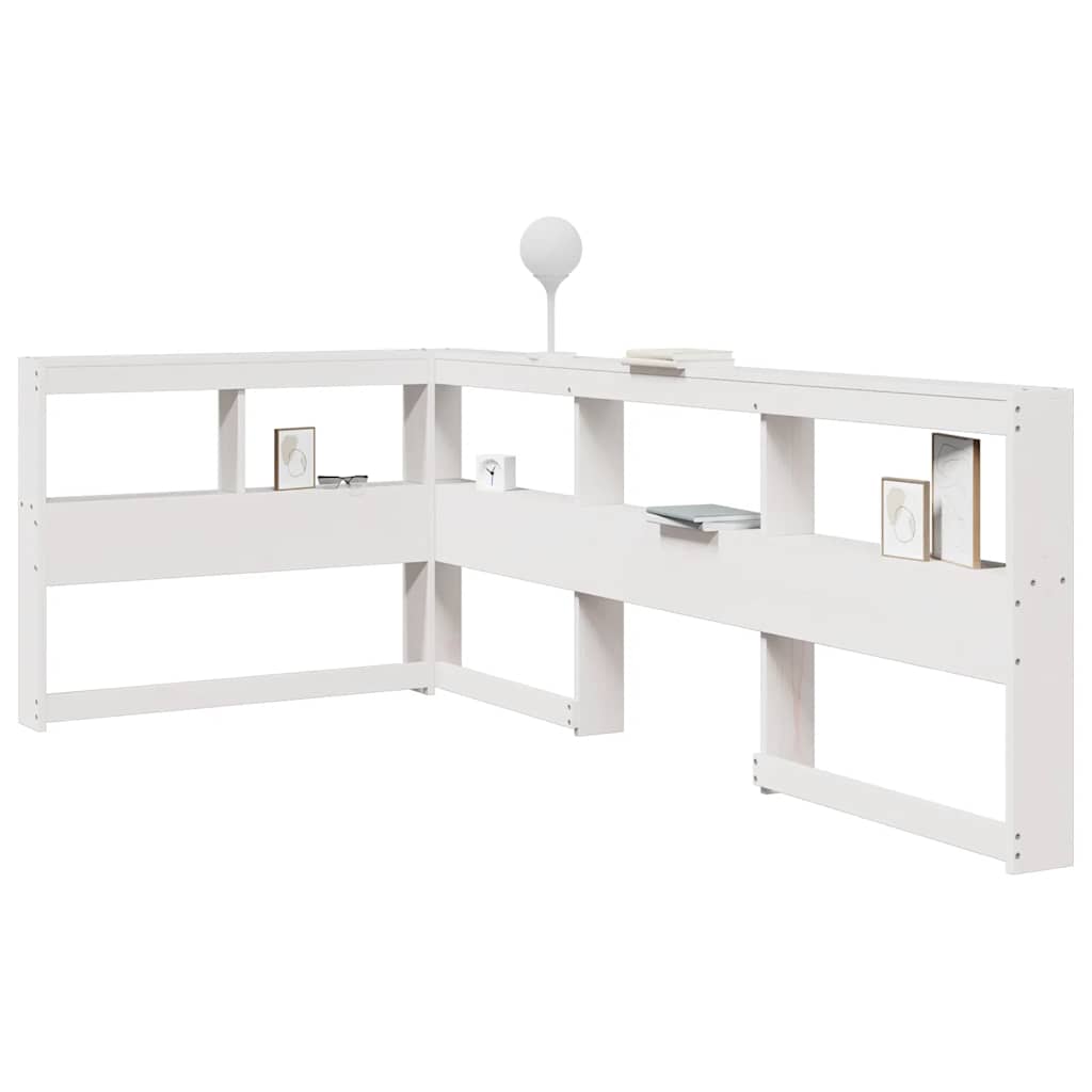 Cabecero cama estantería forma L marrón encerado 80 cm