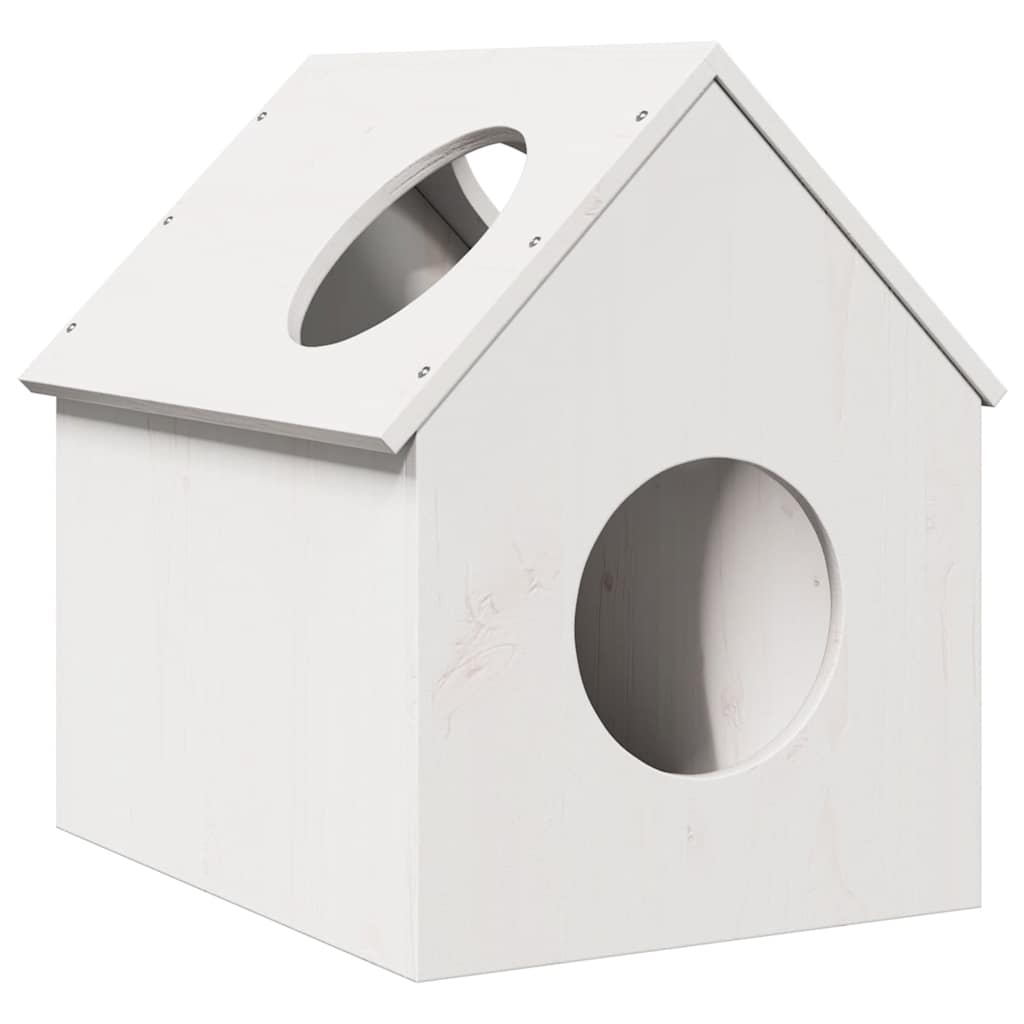 Casa para gatos cera marrón 41x50x50 cm madera maciza pino