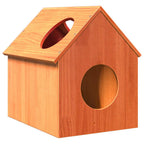 Casa para gatos cera marrón 41x50x50 cm madera maciza pino