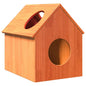 Casa para gatos cera castanha 41x50x50 cm madeira de pinho maciça