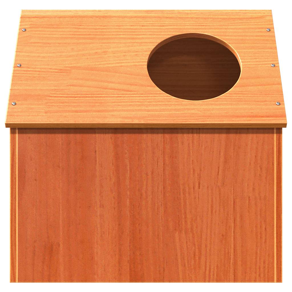 Casa para gatos cera marrón 41x50x50 cm madera maciza pino