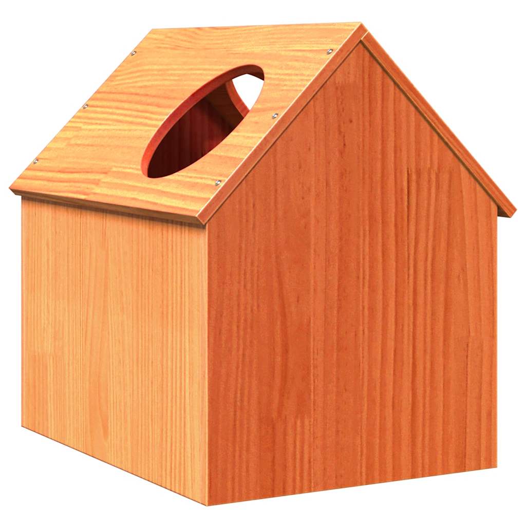 Casa para gatos cera marrón 41x50x50 cm madera maciza pino