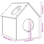 Casa para gatos cera marrón 41x50x50 cm madera maciza pino
