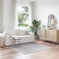 Cream Non-Slip Shaggy Rug 120 x 120 cm PP