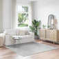 Cream Non-Slip Shaggy Rug 120 x 120 cm PP