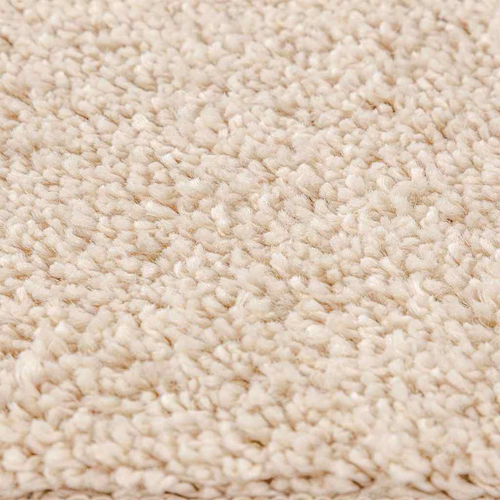 Alfombra Shaggy Antideslizante Crema 120 x 120 cm PP