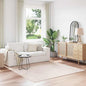 Cream Non-Slip Shaggy Rug 120 x 120 cm PP