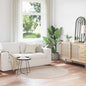 Cream Non-Slip Shaggy Rug 120 x 120 cm PP