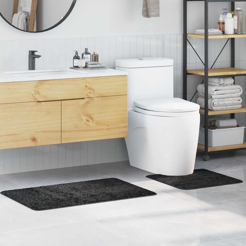 Conjunto de alfombra de baño antideslizante 2 pcs Azul PP