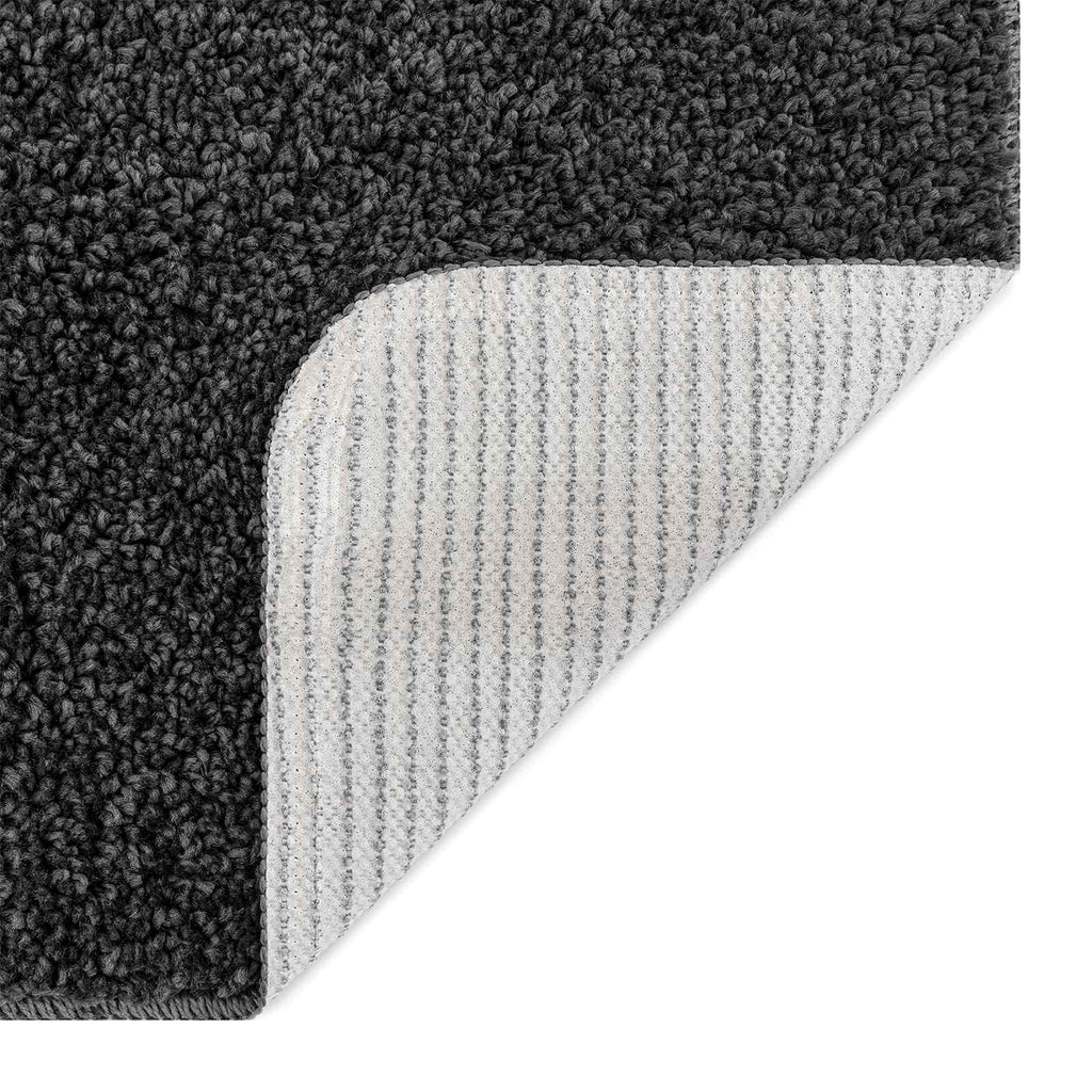 Conjunto de alfombra de baño antideslizante 3 pcs Gris oscuro