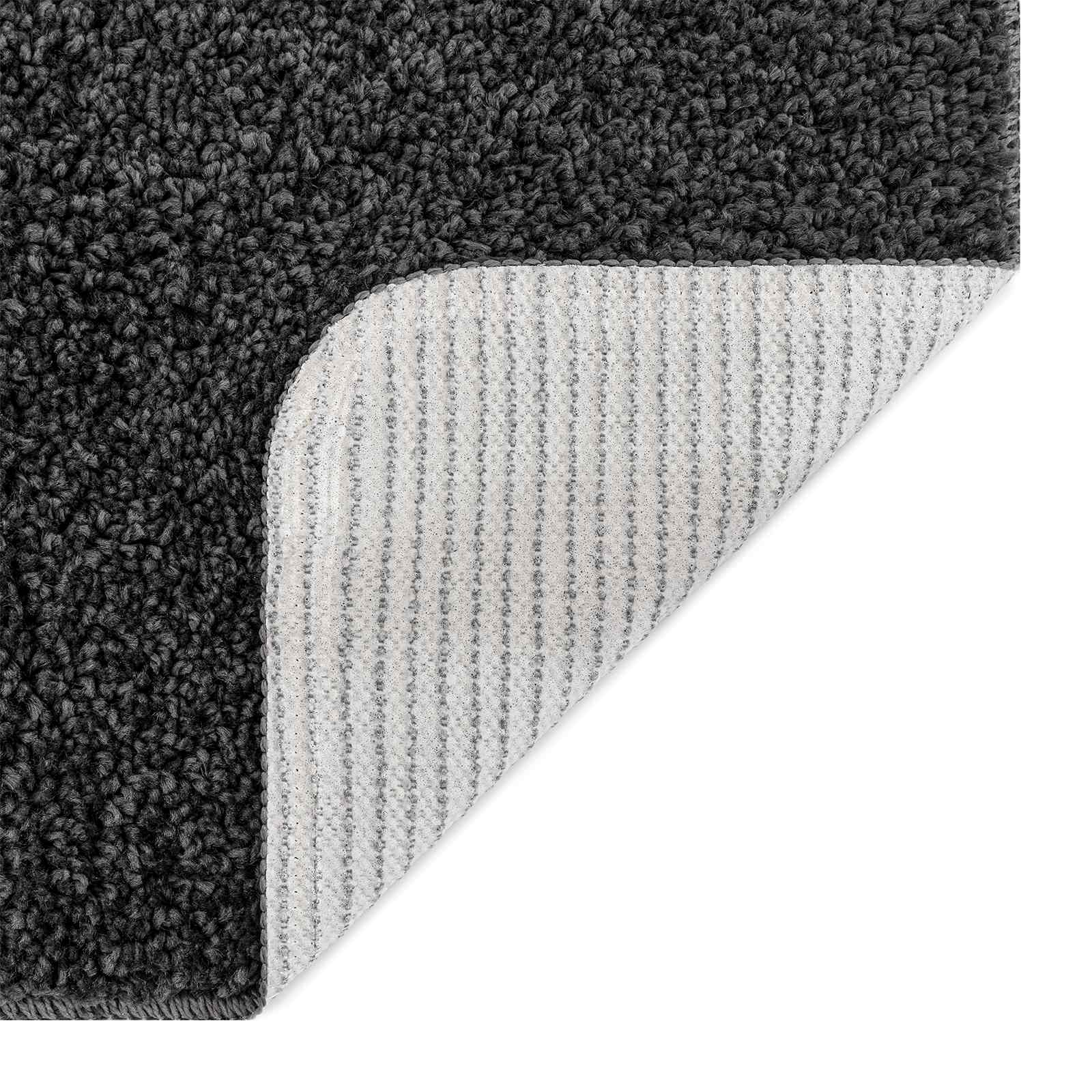 Conjunto de alfombra de baño antideslizante 3 pcs Gris oscuro