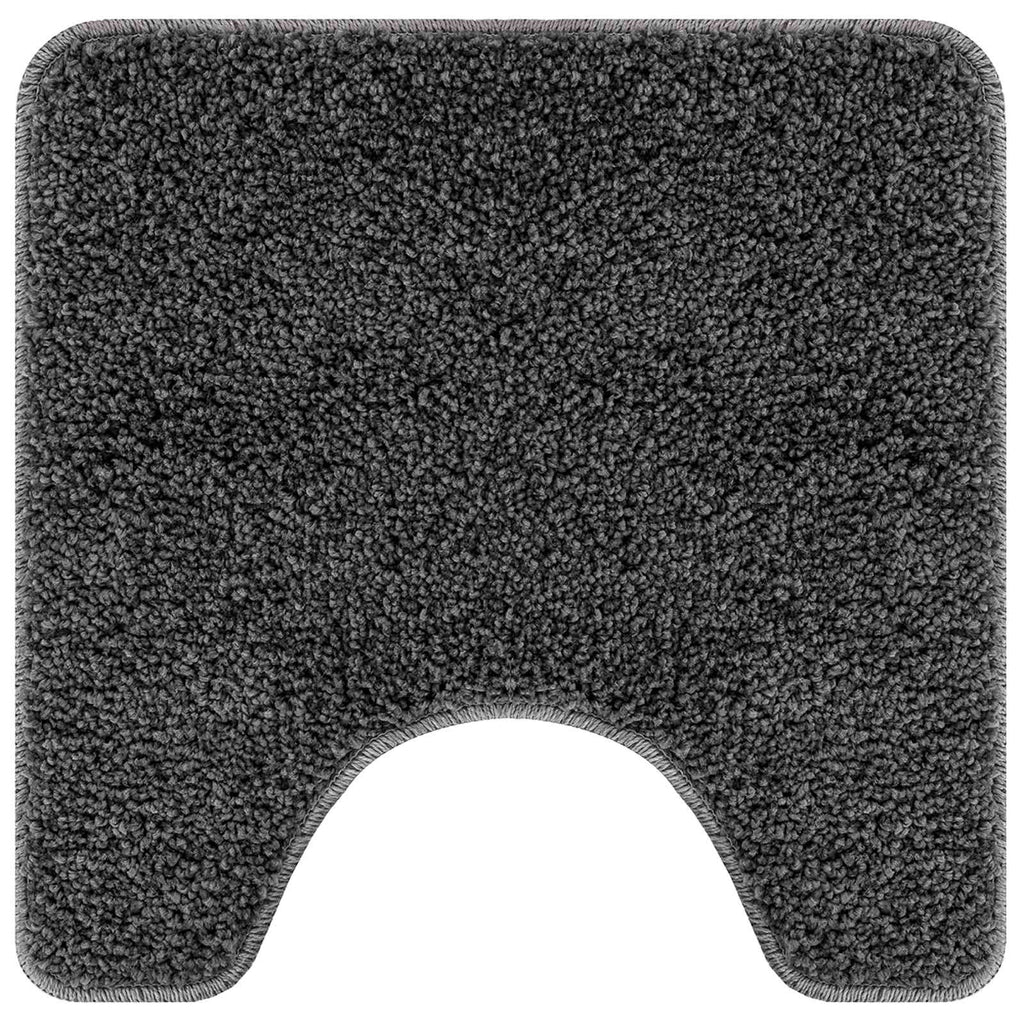 Conjunto de alfombra de baño antideslizante 3 pcs Gris oscuro