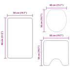 Conjunto de alfombra de baño antideslizante 3 pcs Gris oscuro