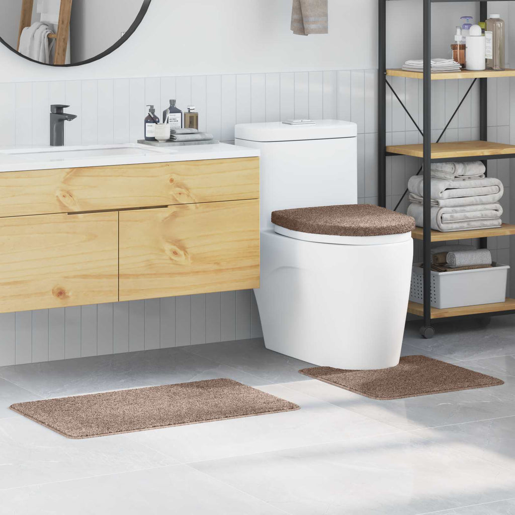 Conjunto de alfombra de baño antideslizante 3 pcs Gris oscuro
