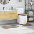 Conjunto de alfombra de baño antideslizante 3 pcs Gris oscuro
