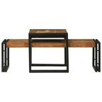 Mesa de Café 2 pcs Marrón Madera de Acacia Sólida