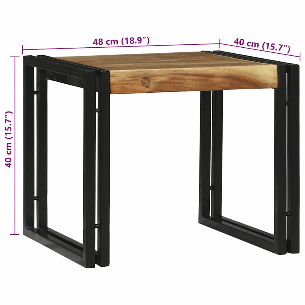 Mesa de Café 2 pcs Marrón Madera de Acacia Sólida