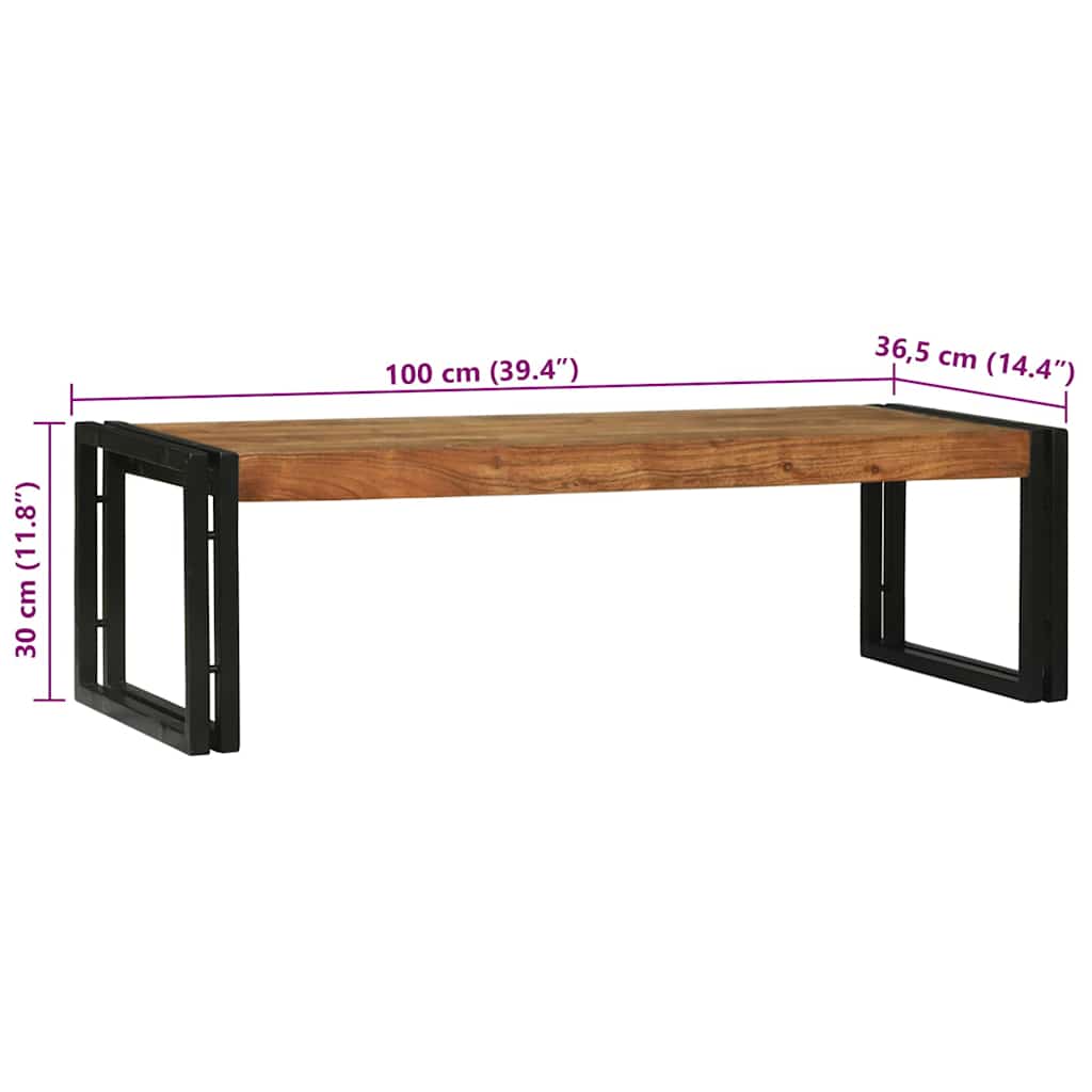Mesa de Café 2 pcs Marrón Madera de Acacia Sólida