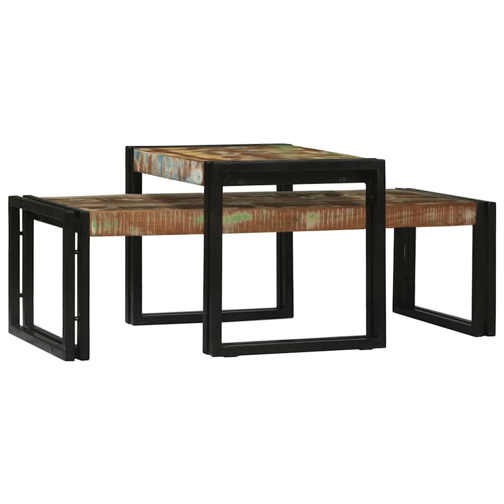 2-piece Coffee Table Solid Acacia Wood Brown