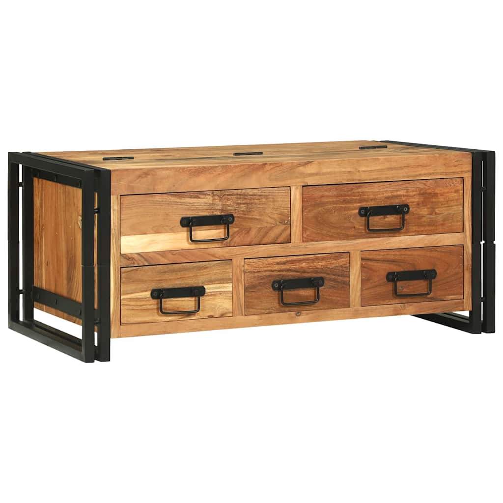 Mesa de Café Marrón 90 x 50 x 38 cm Madera de Acacia Sólida