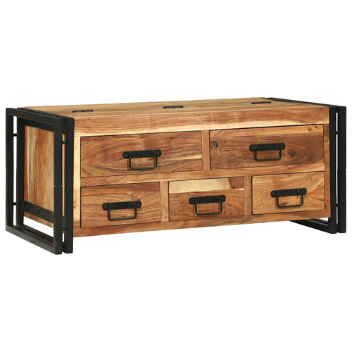 Mesa de Café Marrón 90 x 50 x 38 cm Madera de Acacia Sólida