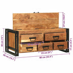 Mesa de Café Marrón 90 x 50 x 38 cm Madera de Acacia Sólida