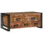 Mesa de Café con cajón Multicolor Madera sólida recuperada